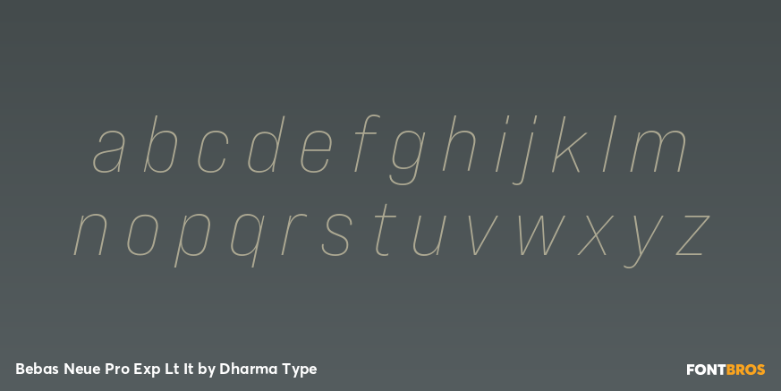 Bebas Neue Pro Exp Lt It Font Poster #3