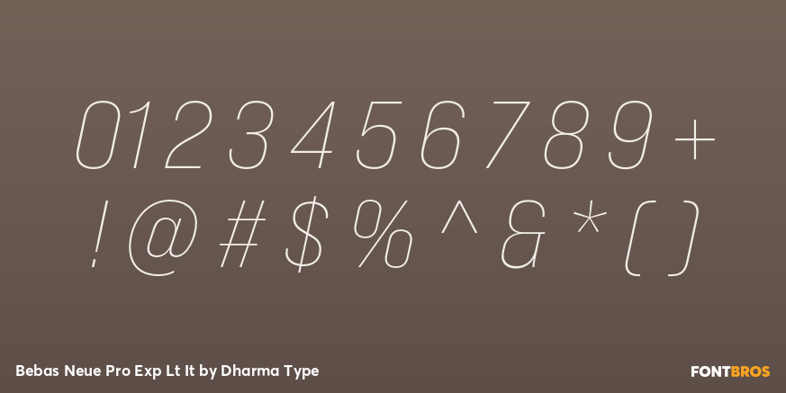 Bebas Neue Pro Exp Lt It Font Poster #4