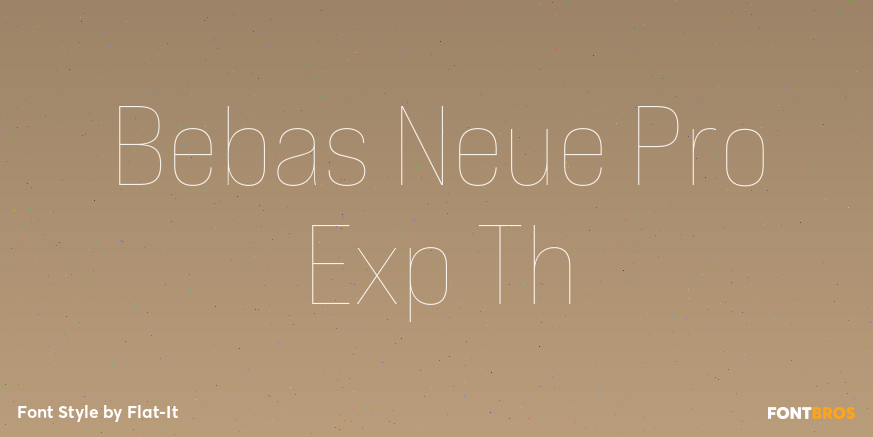 Bebas Neue Pro Exp Th Font Style by Flat It Font Bros