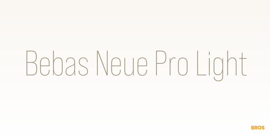 Bebas Neue Pro Light Poster