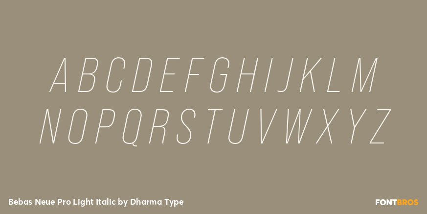 Bebas Neue Pro Light Italic Font Poster #2