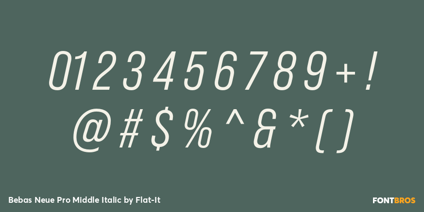 Bebas Neue Pro Middle Italic Font Poster #1