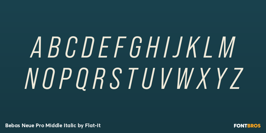 Bebas Neue Pro Middle Italic Font Poster #1