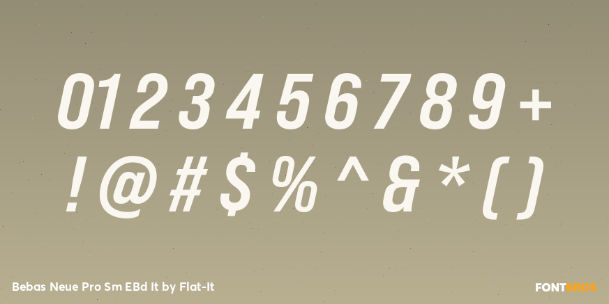 Bebas Neue Pro Sm EBd It Font Poster #1
