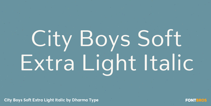City Boys Soft Extra Light Italic Font Poster #1