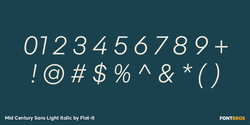 Mid Century Sans Light Italic Font Poster #1