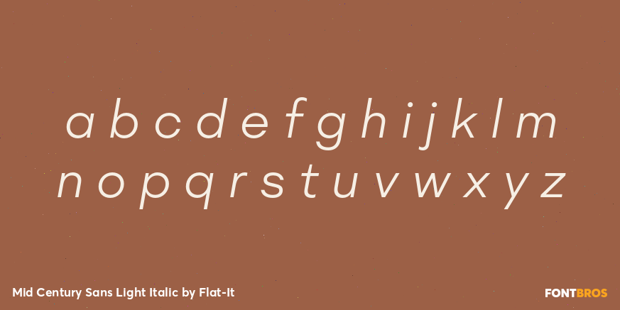 Mid Century Sans Light Italic Font Poster #1