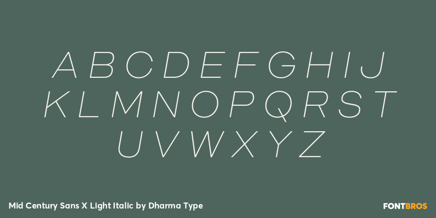 Mid Century Sans X Light Italic Font Poster #2