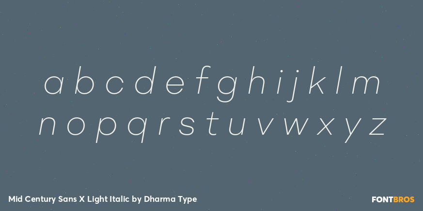 Mid Century Sans X Light Italic Font Poster #3