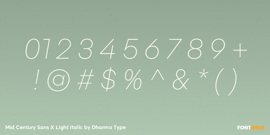 Mid Century Sans X Light Italic Font Poster #4