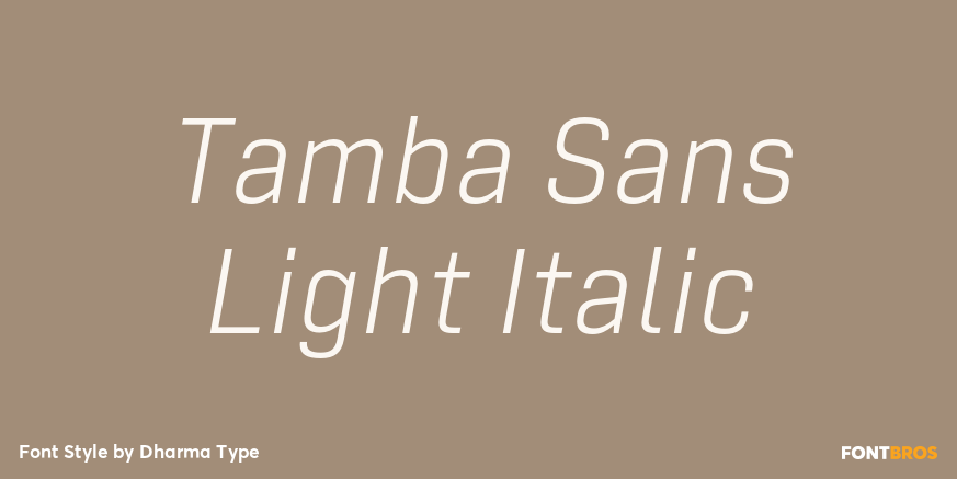 Tamba Sans Light Italic Font Poster #1