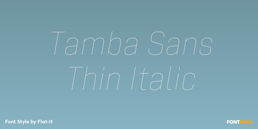 Tamba Sans Thin Italic Font Poster #1