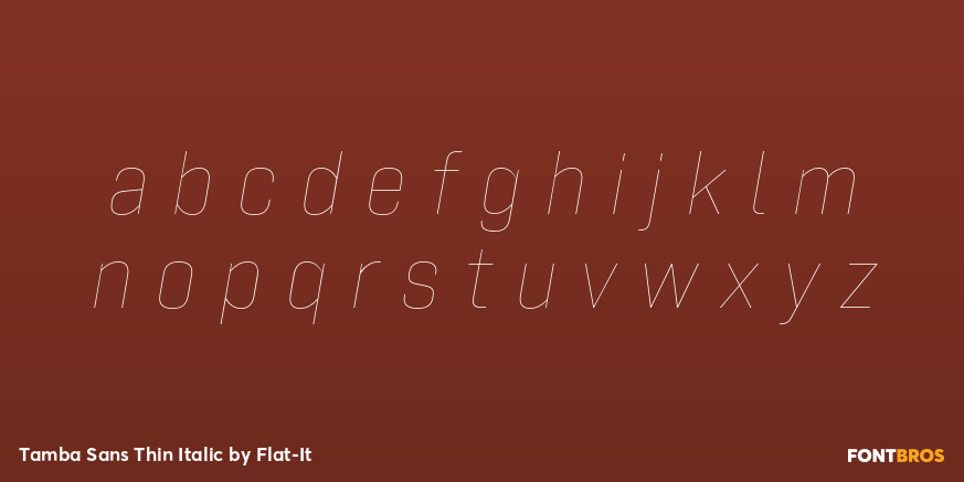 Tamba Sans Thin Italic Font Poster #1