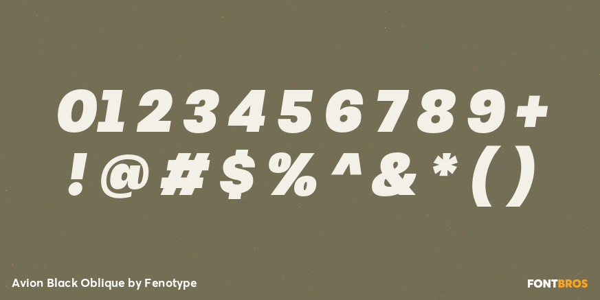 Avion Black Oblique Font Poster #1
