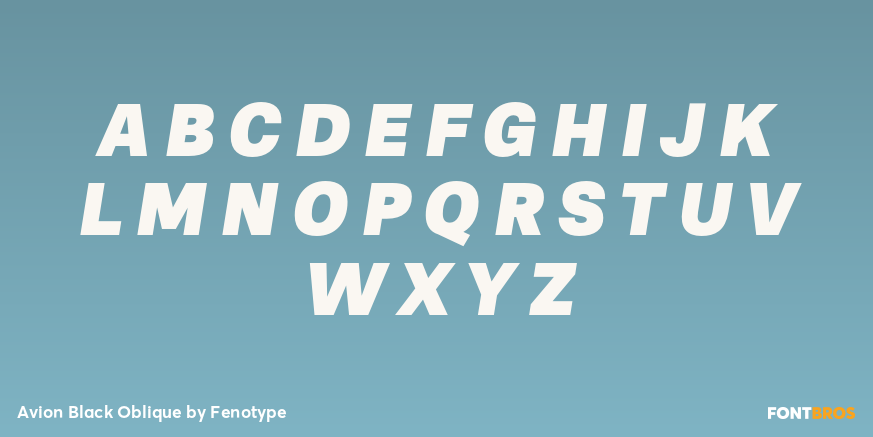 Avion Black Oblique Font Poster #1
