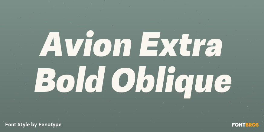 Avion Extra Bold Oblique Font Poster #1