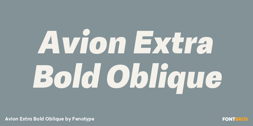 Avion Extra Bold Oblique Font Poster #1
