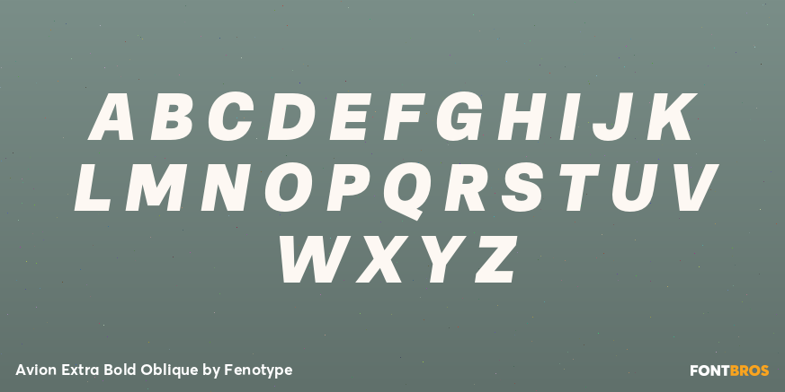 Avion Extra Bold Oblique Font Poster #2