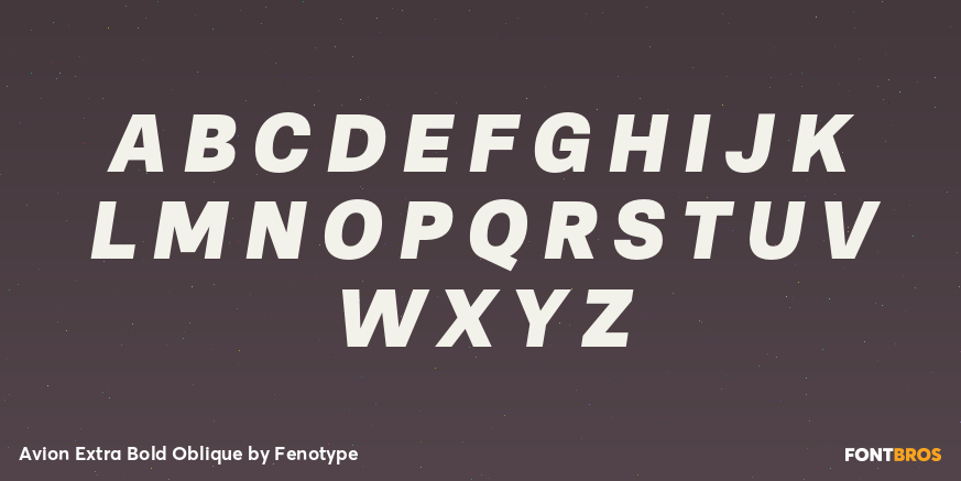 Avion Extra Bold Oblique Font Poster #1