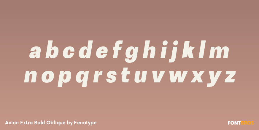 Avion Extra Bold Oblique Font Poster #1