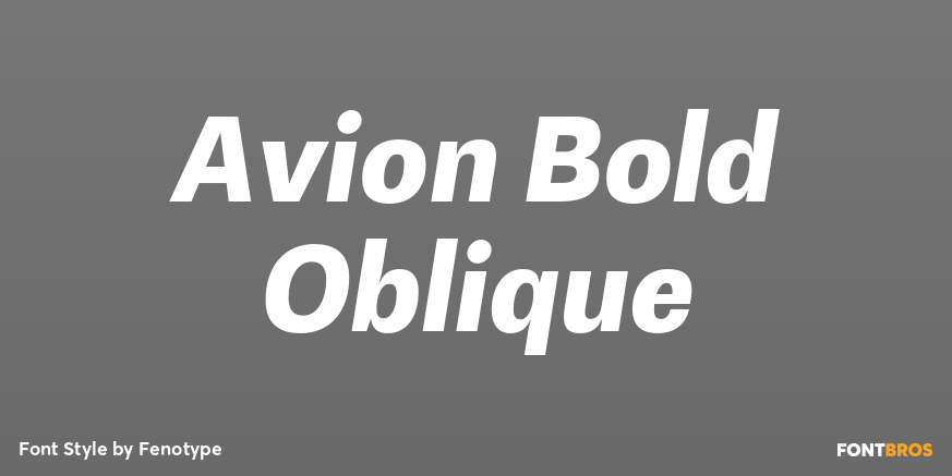 Avion Bold Oblique Font Poster #1