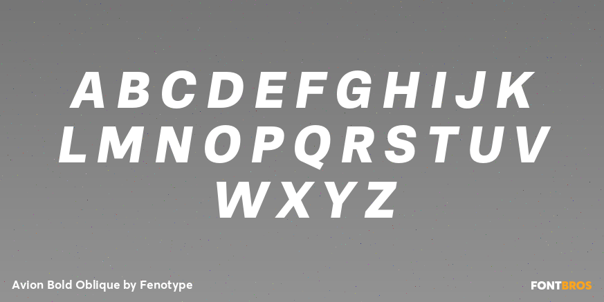 Avion Bold Oblique Font Poster #1