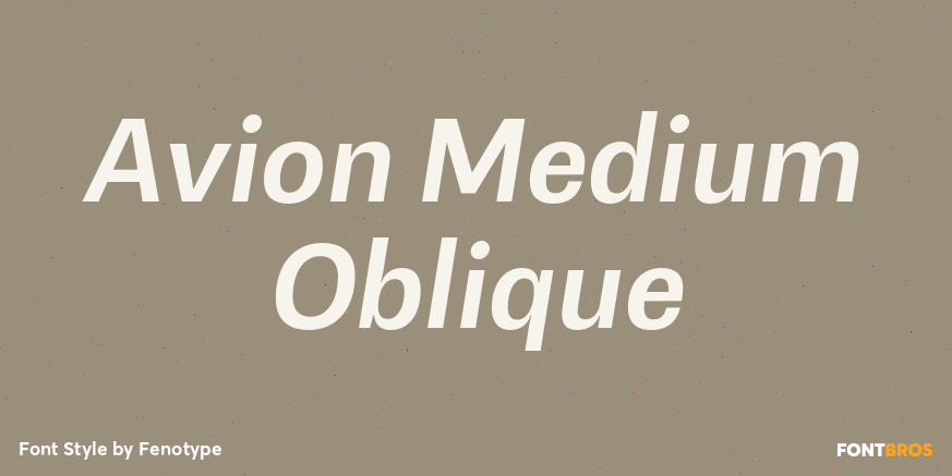 Avion Medium Oblique Font Poster #1