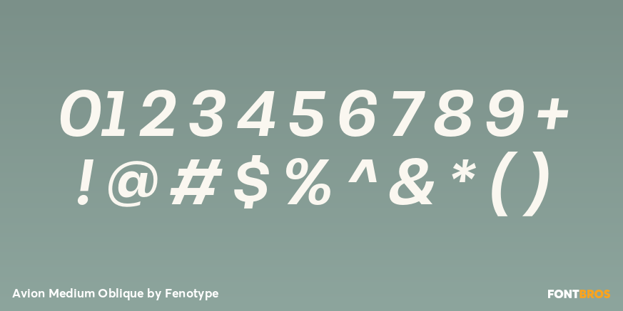 Avion Medium Oblique Font Poster #4