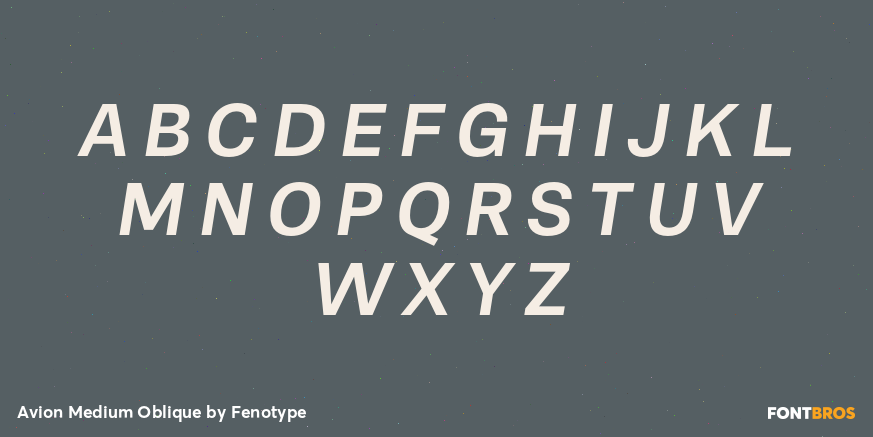 Avion Medium Oblique Font Poster #1