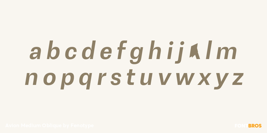 Avion Medium Oblique Font Poster #1