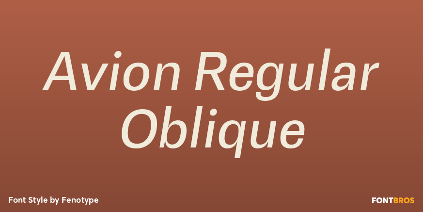 Avion Regular Oblique Font Poster #1