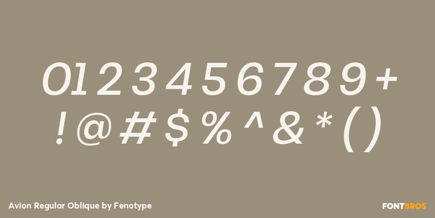 Avion Regular Oblique Font Poster #1