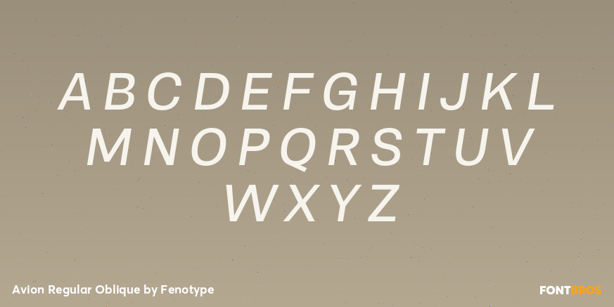 Avion Regular Oblique Font Poster #1