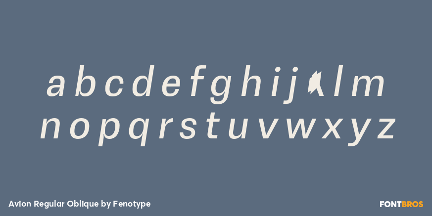 Avion Regular Oblique Font Poster #1
