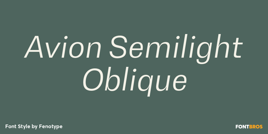 Avion Semilight Oblique Font Poster #1