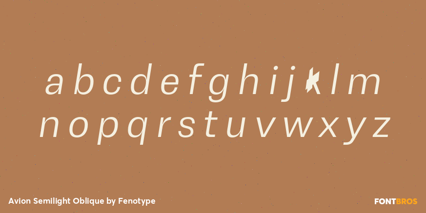 Avion Semilight Oblique Font Poster #3