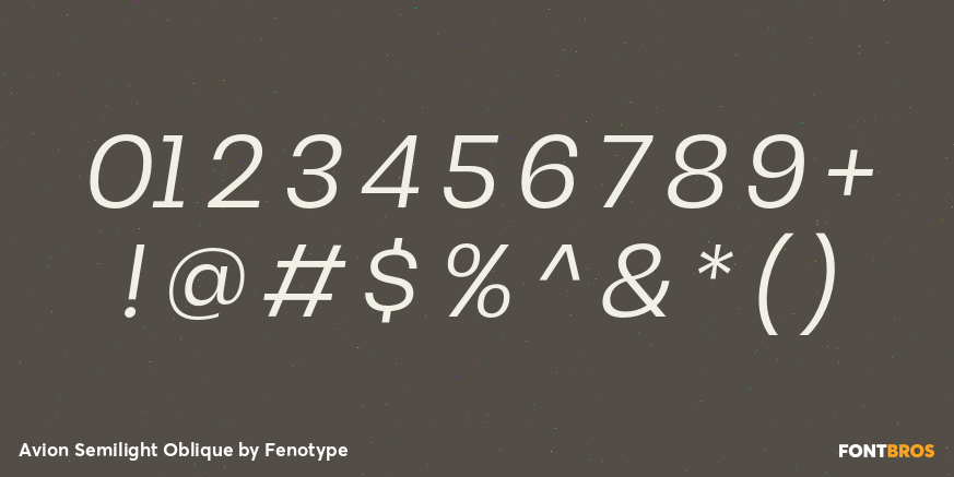 Avion Semilight Oblique Font Poster #4