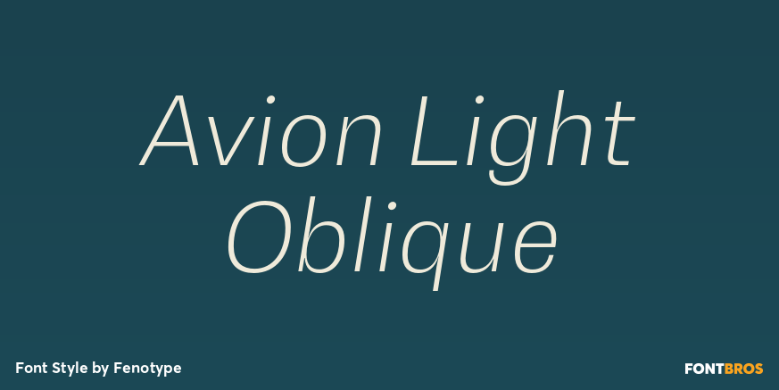 Avion Light Oblique Font Poster #1