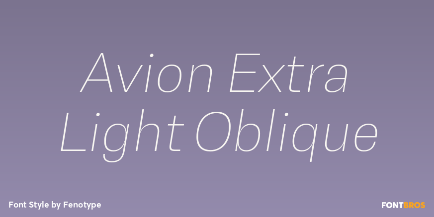 Avion Extra Light Oblique Font Poster #1