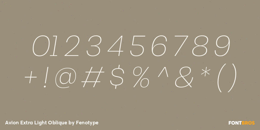Avion Extra Light Oblique Font Poster #1