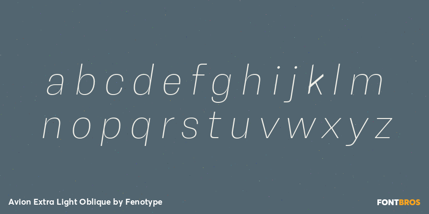 Avion Extra Light Oblique Font Poster #1