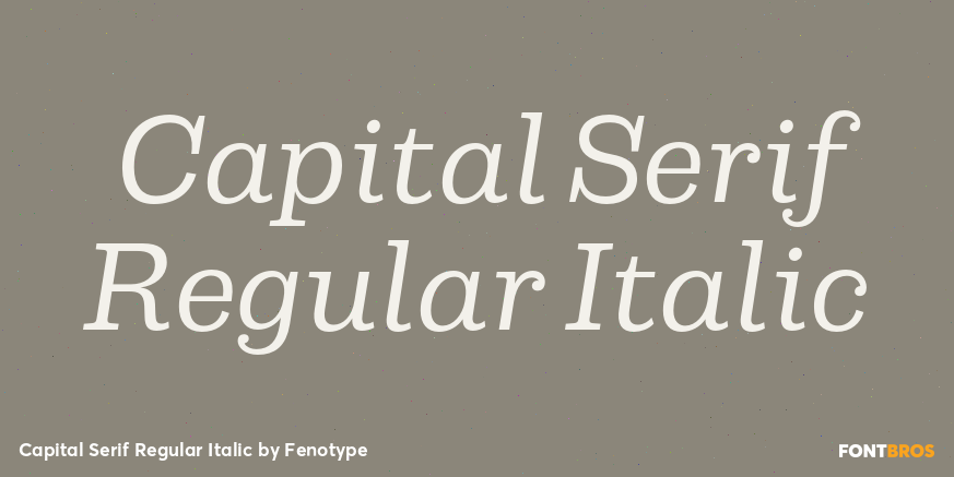 Capital Serif Regular Italic Font Poster #1
