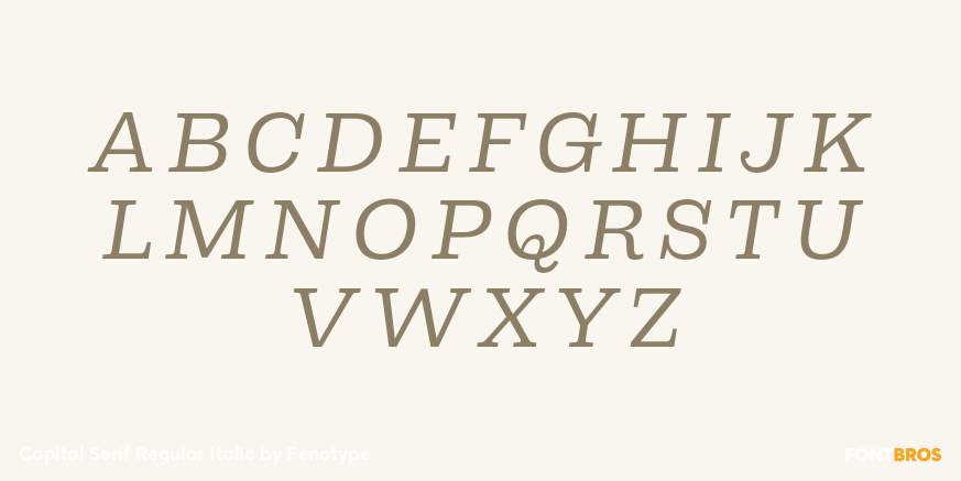 Capital Serif Regular Italic Font Poster #2