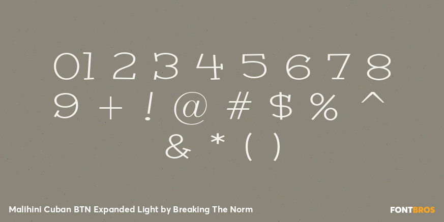 Malihini Cuban BTN Expanded Light Font Poster #4