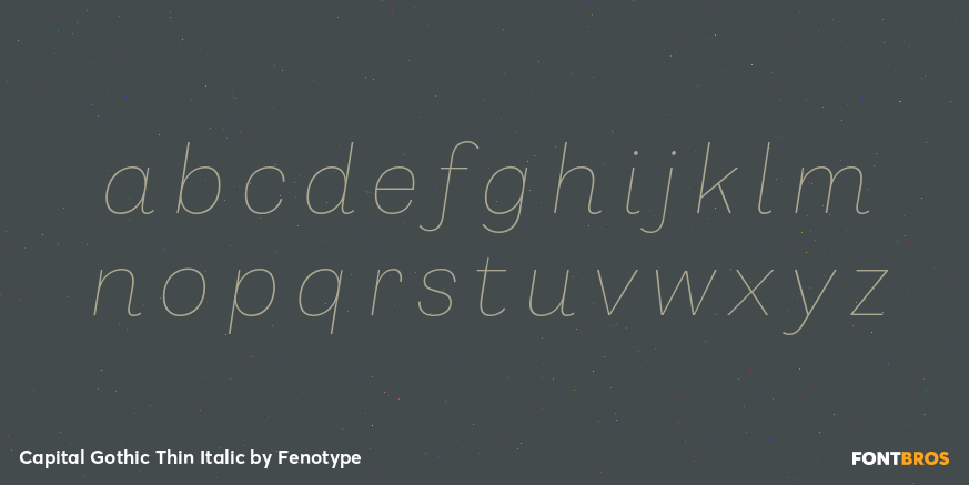 Capital Gothic Thin Italic Font Poster #3