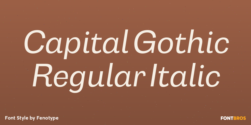 Capital Gothic Regular Italic Font Poster #1