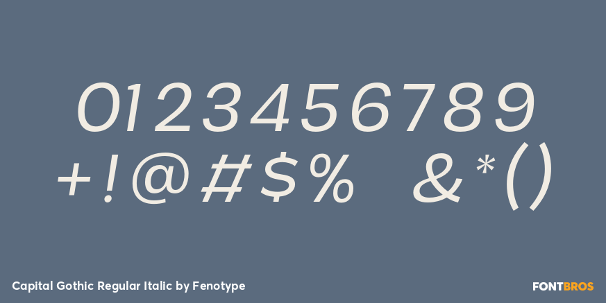 Capital Gothic Regular Italic Font Poster #1