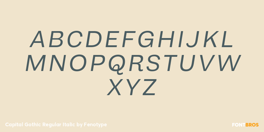 Capital Gothic Regular Italic Font Poster #2