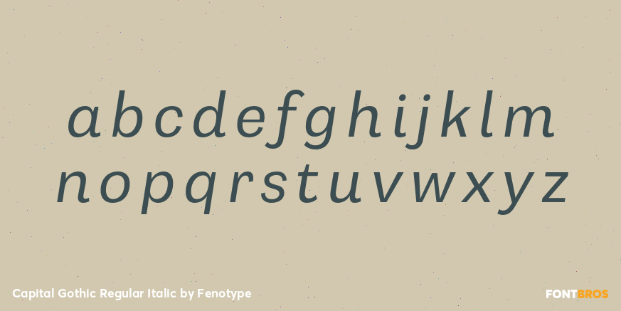Capital Gothic Regular Italic Font Poster #3