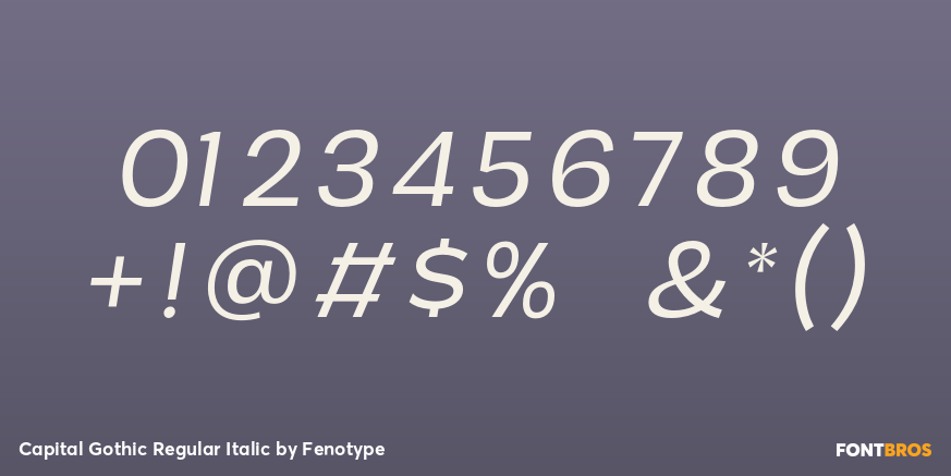 Capital Gothic Regular Italic Font Poster #4